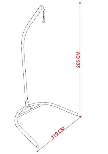 Salıncak Askı Demiri Bahçe Rattan Örgü Armut Salıncak Demiri + Askı Zincir Siyah