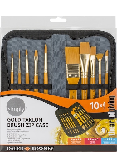 Daler Rowney Sımply Akrılık Boya Çantalı Fırça Set 10 Lu