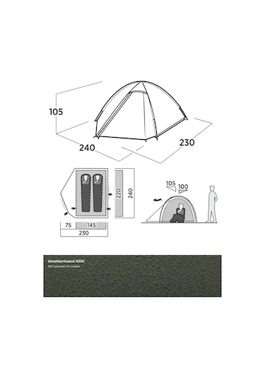 Easy Camp Rondane 2 Ultralight 2 Kişilik Çadır Yeşil