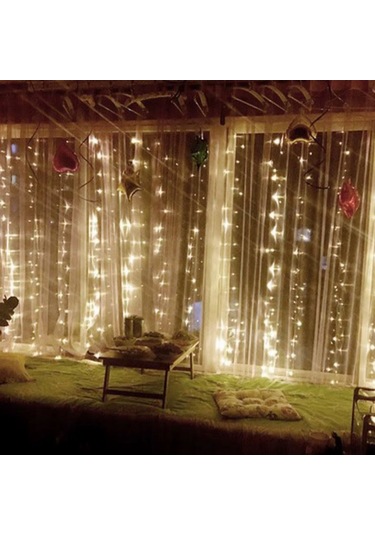 Buffer Uzaktan Kumandalı Led Perdeye Takılabilen Kancalı Işık Usb 3x3 Metre Peri Perde Led Gün Işığı