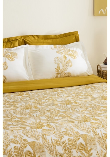 Karaca Home Orla %100 Pamuk Çift Kişilik Nevresim Takımı Sarı Sarı