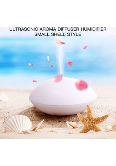 Novahub Beyaz Mini Kabuk Dizaynı Ultrasonik Aroma Difüzör, 80ml, 2.4mhz, Usb Pratik, 7/8 Oz, Kullanıcı İyi