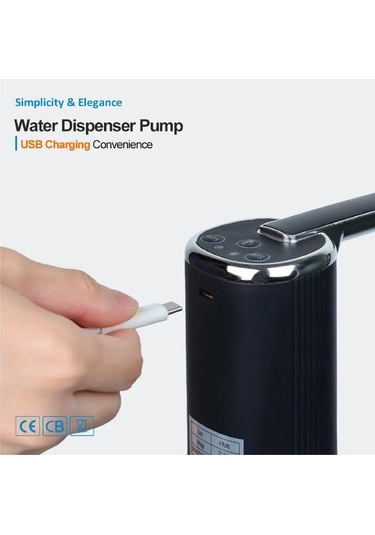 Zaman Ayarlı Katlanır Musluk 1200 Mah Bataryalı Usb İle Şarj Olabilen Elektronik Damacana Su Pompası Ak28yt0028 Diğer