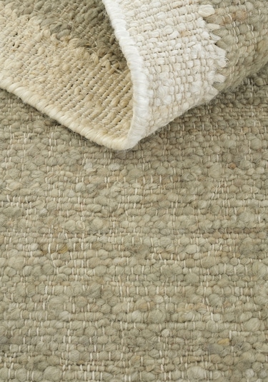 Cool Halı Wool 01 Natural Yün Halı Jüt Halı Yolluk El Dokuma Jüt Kilim Hasır Halı Bohem El Halısı Otantik Halı Haki - Krem