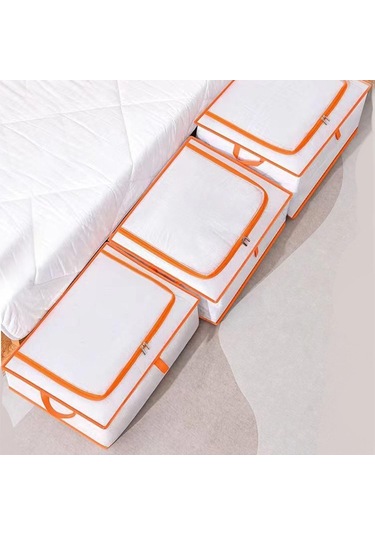 Homyl Yatak Saklama Çantası Toz Geçirmez Pp Dayanıklı Yorgan Turuncu