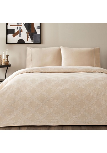 Taç Jakar Soleya Çift Kişilik Pike Takımı Bej 000000001000050036 Bej