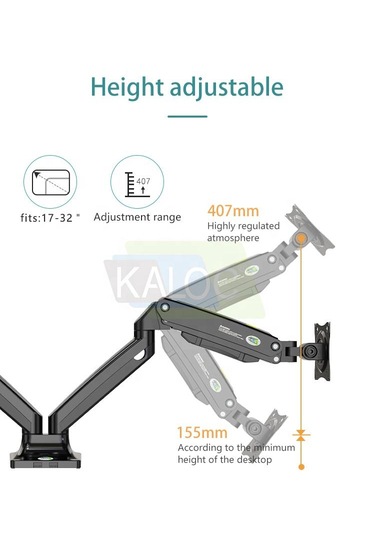 Ds110-2 ''17 -32" Aluminyum Monitör Tutucu Kol Amortisörlü Vesa