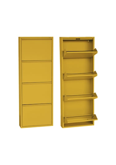 4'lü Metal Ayakkabılık - Sarı