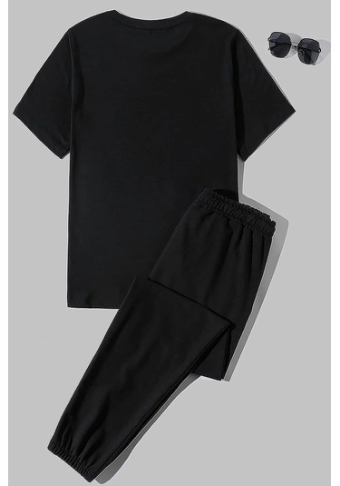 Unisex Dreamer Baskılı Eşofman Takımı Siyah