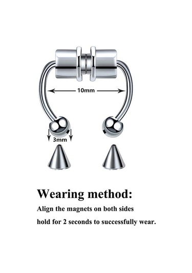 Paslanmaz Çelik Burun Fake Piercing Septum Mıknatıslı Ecp01