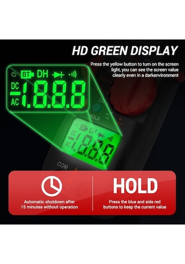 Besthome1 Hallow Metre Lcd Multimetre Siyah Kırmızı Universal, 88a Pen, Ölçüm Aleti