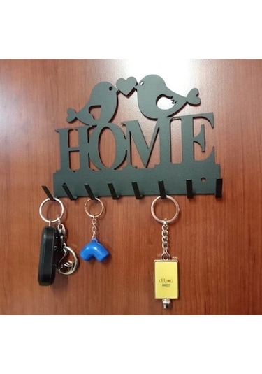 Lazer Anahtar Askısı Home Mat Siyah Mat Siyah