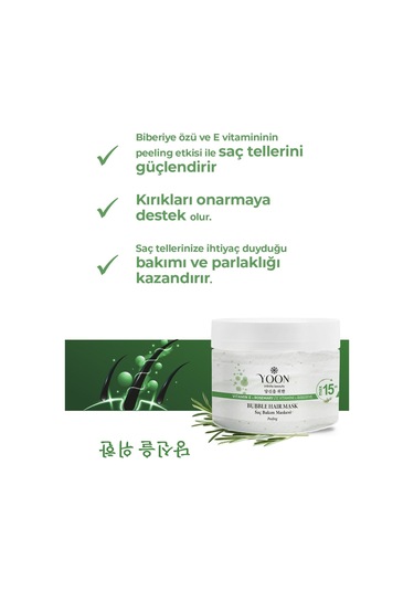 Yoon E Vitamin & Peeling Etkili Biberiye Saç Maskesi 2 x 250 ML