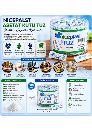 Nicepalst Asetat Kutu Tuz 800 Gr.