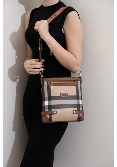 Silver Polo Kadın Çapraz Çanta 1120 Bej - Taba