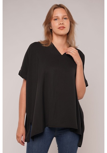 Gabria Hakim Yaka Bluz Siyah