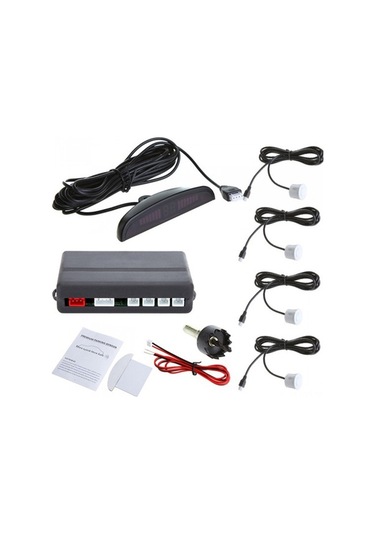 Moly 4 Beyaz Sensörlü Ultrasonik Mesafe Sensörü 0-2.5m Dc12v Geri Vurgu Sistemi