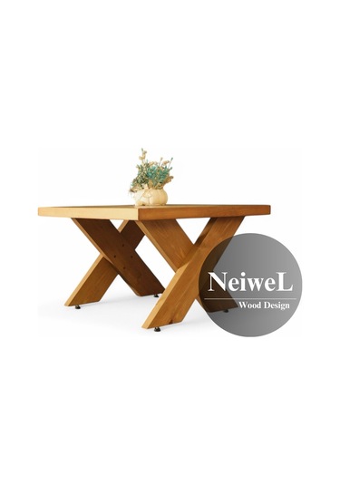 Neiwel Hamra Doğal Ahşap Sehpa-90-90 Açık Ceviz