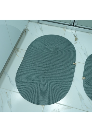 Zengin Supla 2'li Banyo Paspas Set Antrasit