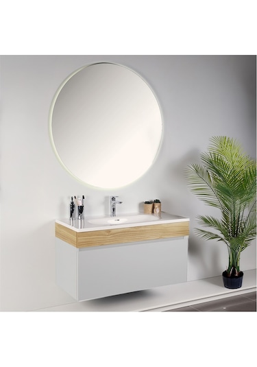 Kobos Harmony 100 Cm Banyo Dolabı Seti Bianco + Meguro Beyaz