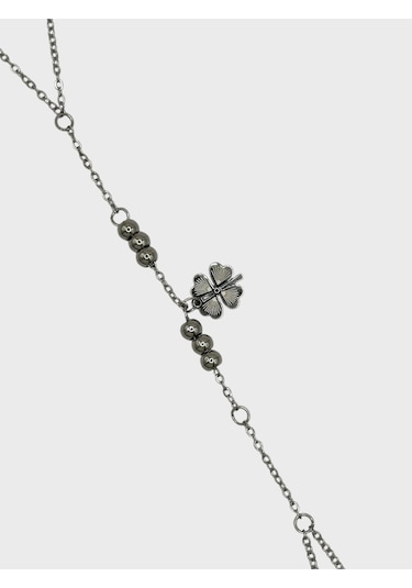Arnes Jewelry Çelik Dorikalı Yoncalı Şahmeran Bileklik Ar580nes Silver