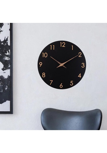 Homyl Duvar Saati 10 ''dekoratif Basit Sessiz Dekor Oturma Odası Siyah