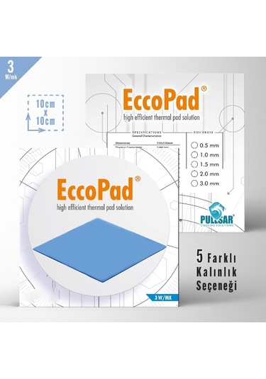 Pullsar Eccopad Thermal Pad 100 x 100 x 3.0 Mm 3.0 W/M x K