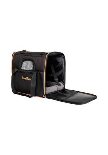 Brave Paws Sp Kedi Köpek Taşıma Çantası Kare Model Yırtılmaz Plastik Fileli Siyah