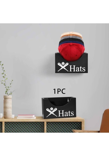 Suntek Ahşap Şapka Tutucu Kutusu Ev Ofis Yatak Odası Için Siyah