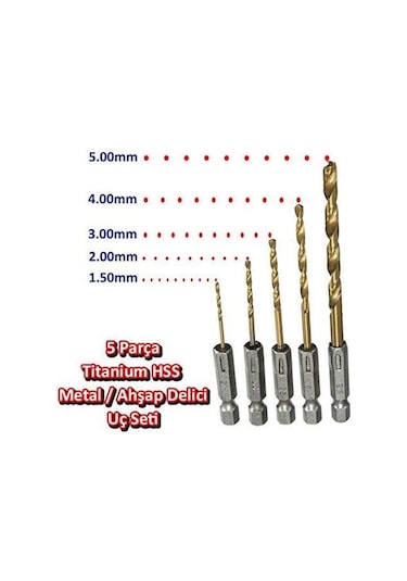 Şarjlı Matkap Ucu Şarjlı Tornavida Ucu 5 Parça Set Vidalama Matka