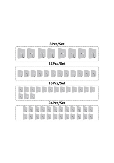 Kangvka 24 Adet Transparent Süper Yapışkan Paslanmaz Çelik Duvar Kanca - 10kg Yük Kapasitesi, Suya Dayanıklı, Ev & Otel Kullanıma Uygun