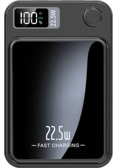 Taşınabilir Şarj Magsafe Powerbank 10.000 Mah Hızlı Şarj Led Göstergeli Kablosuz Çok Renkli