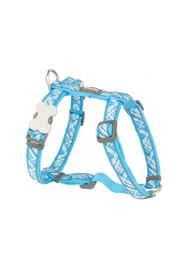 REDDİNGO FLANNO DESENLİ TURKUAZ KÖPEK GÖĞÜS TASMASI M /20MM Çok Renkli