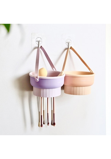 Mufunye Makyaj Fırçası Temizleyici, Pudra Pufu Ve Kurutma İçin Güzellik Yumurtası, Mor