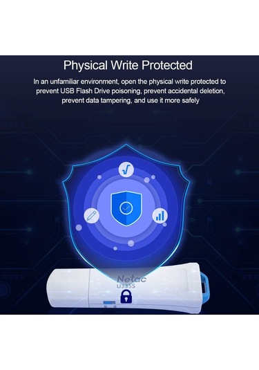 Netac U335s Usb 3.0 Yüksek Hızlı Antivirüs Yazma Koruması Usb Flash Sürücüler U Disk, Kapasite:32gb