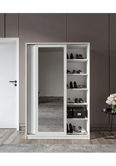 %100 Mdf Aynalı Sürgülü Dolap Portmant
