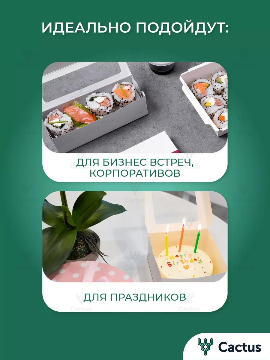 Cactus Pencereli Beyaz Kutu, Tek Kullanımlık Kaplar 181579518