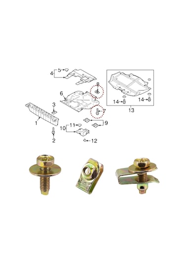 Anjiexun 20x Gövde Cıvataları U-somunları Klipsler Motor Alt Kapağı