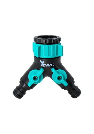 Daye Dy8002l Çift Çıkışlı Vanalı Musluk Adaptörü 3/4" - 1" 3/4 - 1 İnç Uyumlu