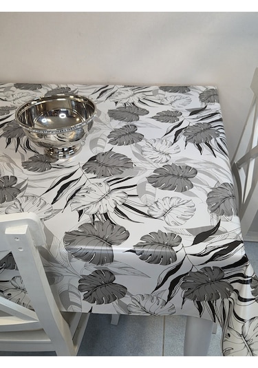 Elyaflı Pvc Masa Örtüsü Modern, Dayanıklı, Silinebilir Ve Şık Görünüm Siyah