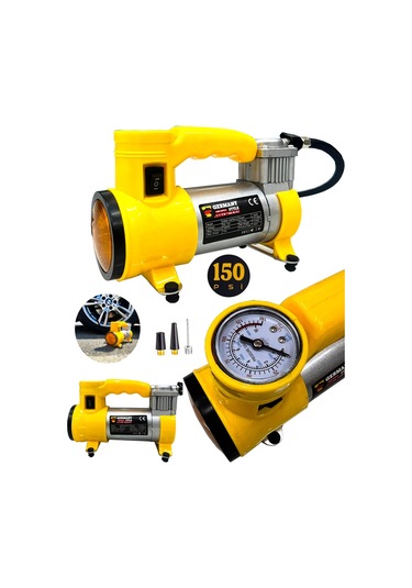 Germany Style Newpro 12 V Araba Oto Araç Lasti K Şişirme Pompası 150 Psi Metal Gövde Kompresör