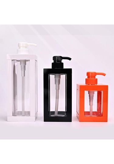 Preslenmiş Losyon Şişeleri Kare Duş Jeli Dağıtım Şişeleri Sabun Duş Jeli Banyo İçin Boş Saklama Şişesi Siyah