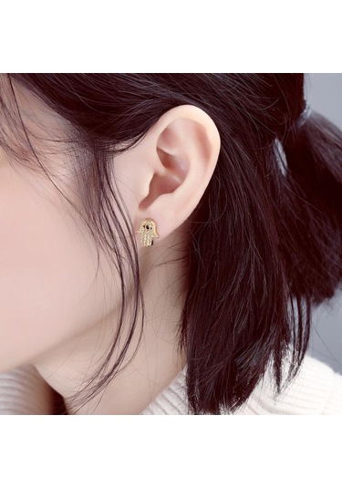 Gümüş Opk Palmiye Şekli Küpe Moda Küpe Çok Renkli