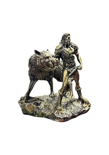 Zafer Ve Adalet Tanrısı Tyr Ve Kurt Fenrir Biblosu 25 Cm