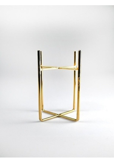 Altın Rengi Metal Ayaklı Dekoratif Mum Tutacağı 20 X 8.5 Cm