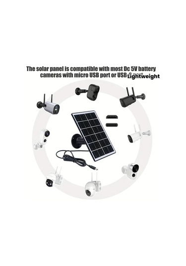 Besthome1 Dream011 5v Usb-c Güneş Paneli Şarj Cihazı, 360 Montaj Braketi, Güvenlik Kameraları İçin Beyaz