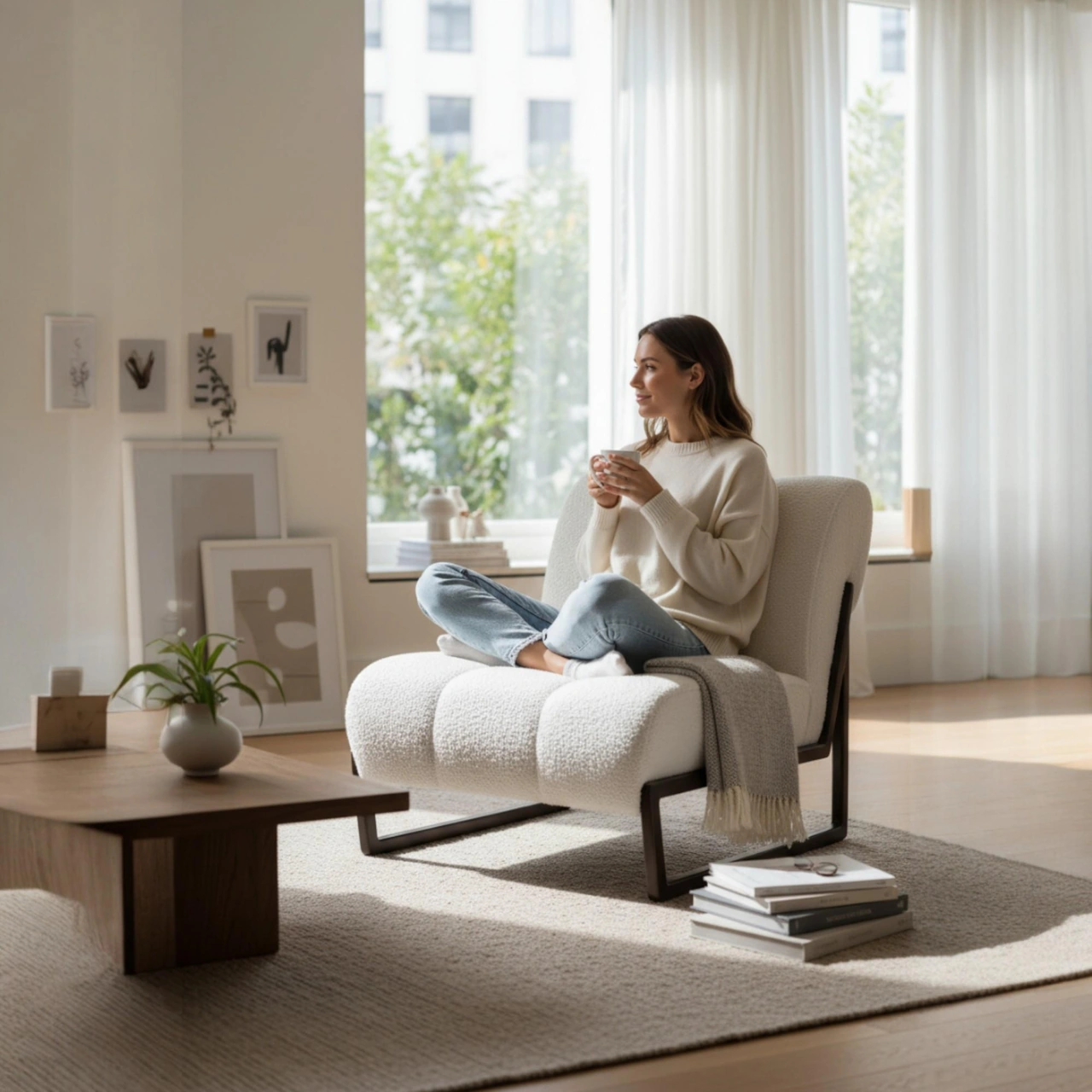 Lobi Berjer Tekli Bekleme Koltuğu Rehome Krem