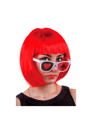 Riota Karnaval Peruk Lüle Saç Kesimli Ve Perçilli 222401748 Kırmızı