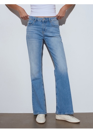 Dilvin 72300 Düşük Bel Bootcut Jean-mavi