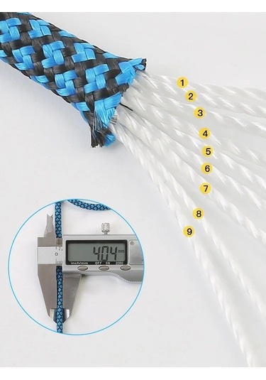 Besthome1 Güvenlik İçin 4mm 9-çekirdek Açık Hava Paracord Dağcılık Halatı 20m Siyah Siyah